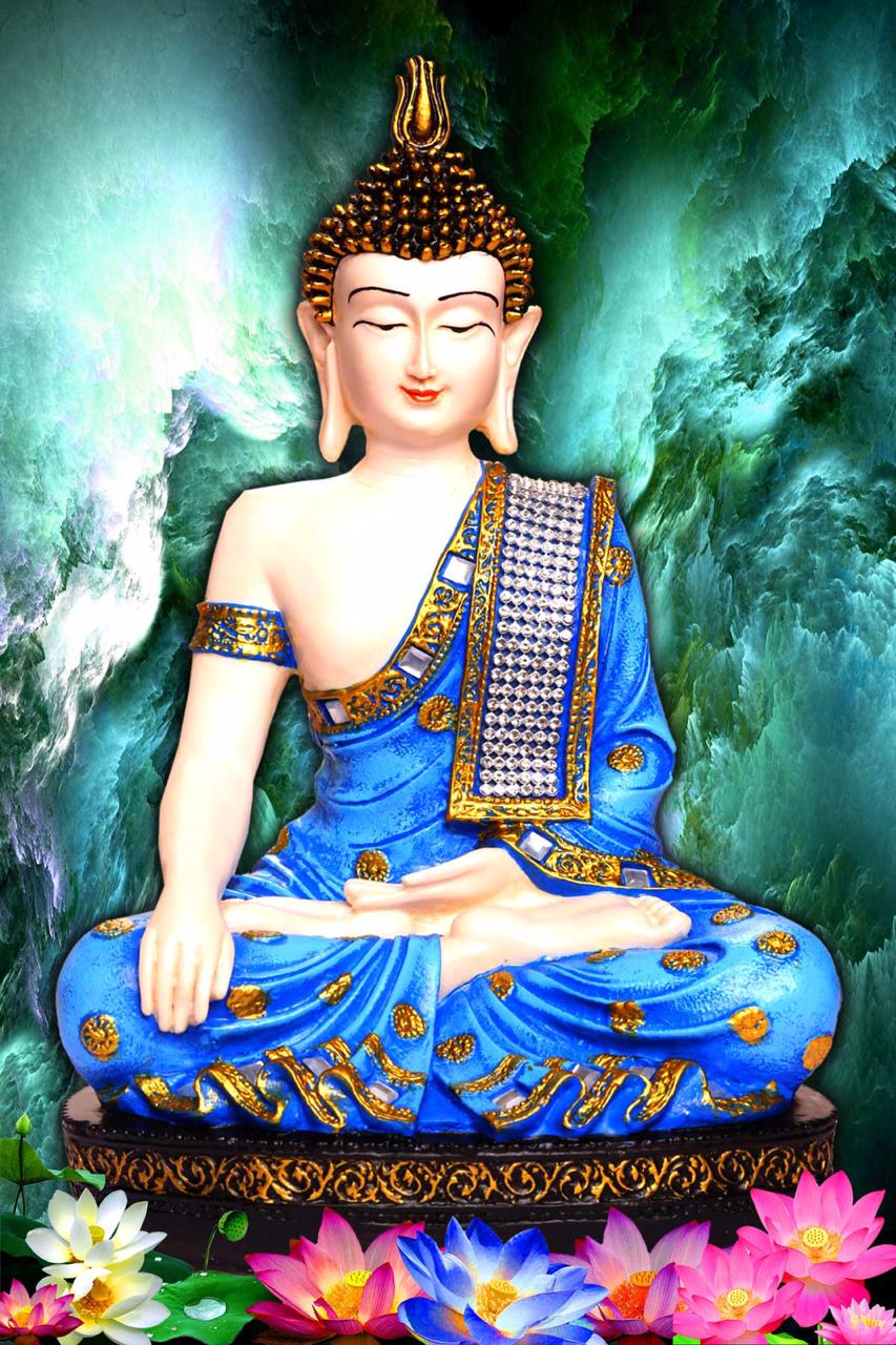 Customized Buddha Poster Wall Tile (3x4 Feet, Matt, 4Pcs)